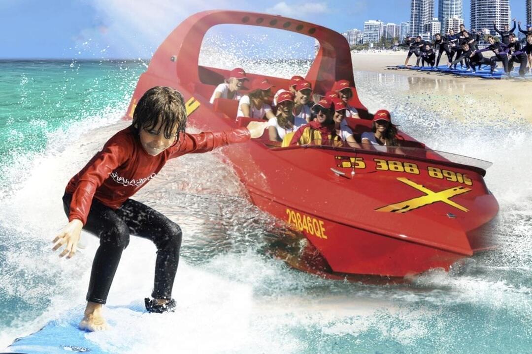 Jet Boat Ride and Surf Lesson, Adult Gift Voucher - Surfers Paradise QLD