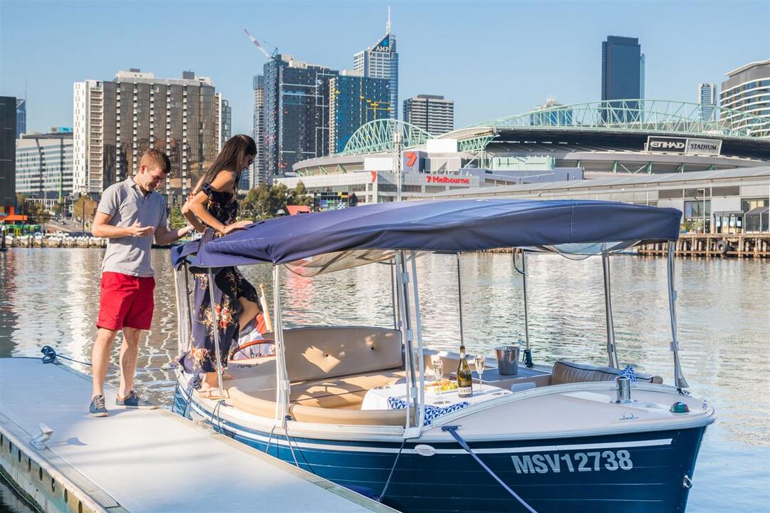 2-Hour Luxury Self-Drive Boat Hire for up to 10 - Gift Voucher or Instant Booking - Docklands VIC