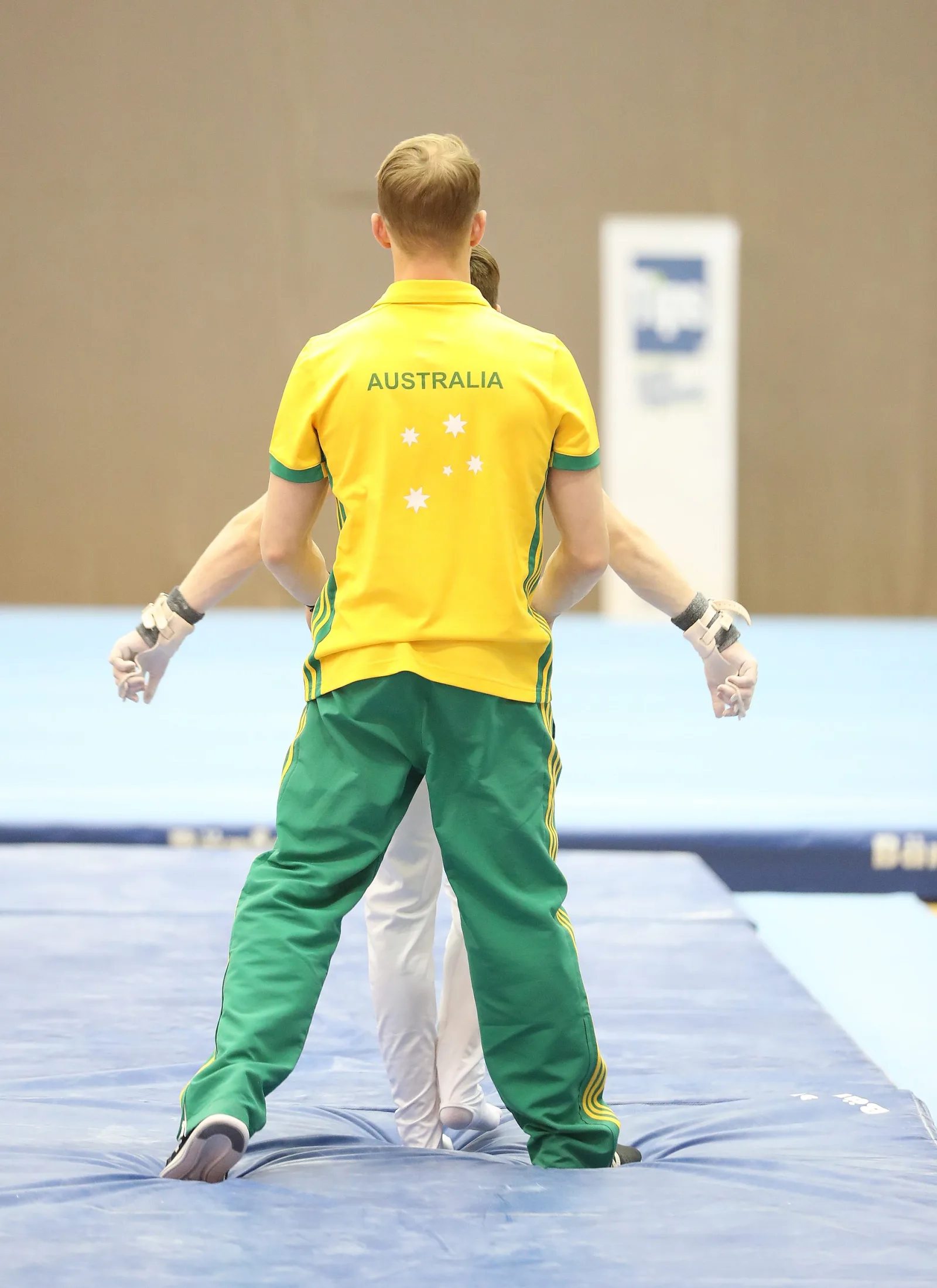 Australia on high bar during the competition at the 15th Austrian TGW Future Cup Linz 2018. Depicted: Calvin Currie.